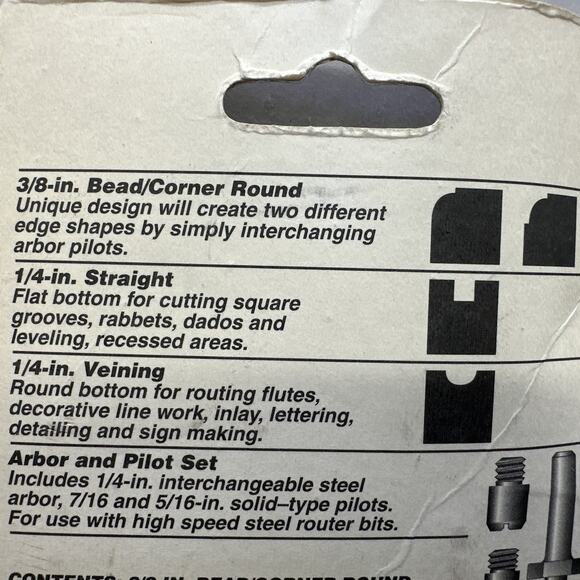 Vntg Craftsman 4 Pc Router Bit Starter Set # 929021 Made USA High Speed Steel - Picture 12 of 14